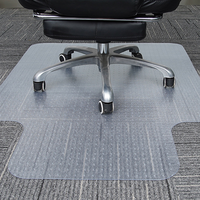 Hochwertige 2,2mm fusselfreie Teppich-Bodenmatte aus PVC für Bürostühle und Computertische mit genieteter, verlängerter Kante