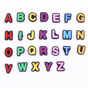 2024 écologique personnalisé chiffres lettres souple PVC chaussures sabot boutons sandales breloques pour sabot chaussures - Product Image 3