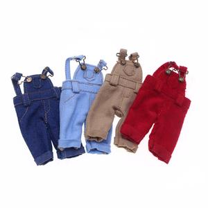 인형의 집 미니 DIY 장난감 데님 바지 BJD 강아지 봉제 인형 옷 결합 바디 멜빵 바지 - Product Image 2