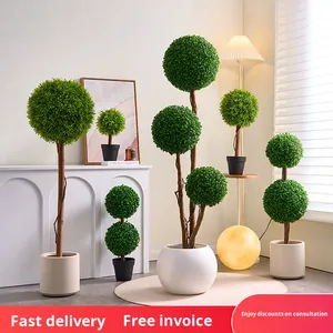 YIMUSTE Arbre <span class=keywords><strong>artificiel</strong></span> Milan haut de gamme, résistant aux UV, écologique, ignifuge, simulation multi-boules, plante verte bionique - Product Image 2