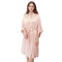 Peignoir en Soie de Mûrier Premium pour Femme, Col en V, Longueur Genou, Séchage Rapide, Respirant, Nouveau Style 2026, Élégant et Haut de Gamme, Vêtement d'Intérieur