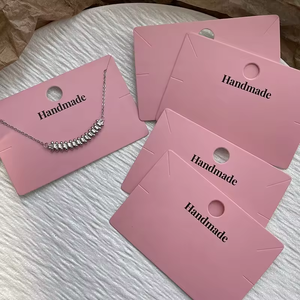 Tarjeta de joyería rosa con logotipo personalizado, anillo de exhibición, embalaje de joyería, pendiente de tuerca, colgante, tarjeta de exhibición, tarjeta de pendiente personalizada - Product Image 3