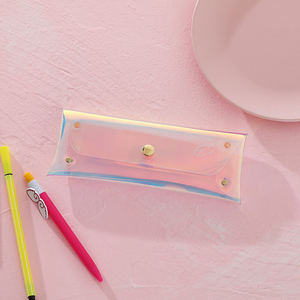 Hình Ba Chiều Rõ Ràng Túi Mỹ Phẩm Tùy Chỉnh Trong Suốt <span class=keywords><strong>Snap</strong></span> Nút Óng Ánh Trang Điểm Túi Hologram PVC Trang Điểm <span class=keywords><strong>Pouch</strong></span> - Product Image 3