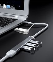 Hub USB 3.0 de 4 Puertos Ultrafino con Cable Trenzado para MacBook, Laptop, Surface Pro, PS4, PC, Unidad Flash