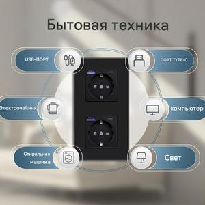 European Standard Wall <b>Socket</b> With Glass Panel 16A AC220V EU Plug PD Fast Charging 5V 3A Round Box Installation - Product Image 4