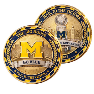Pièce commémorative de championnat de basketball 2026 des Wolverines de l'Université du Michigan, artisanat métallique, article sportif - Product Image 4