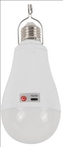 Ampoule LED d'urgence 20W, rechargeable par USB, AC85V-265V, matériau PP, batterie au lithium 2x1200mA, puces SMD 2835, diamètre 80mm, CRI85, 1800lm, pour hôtel - Product Image 3