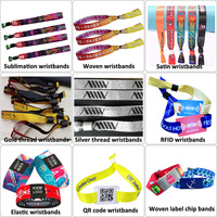 Bracelet en tissu polyester personnalisé avec logo imprimé par sublimation, idéal pour les festivals, à prix abordable