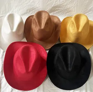 Sombrero loco estándar de gamuza de venta especial Y049 con tapa dura y vaquero de tamaño adulto con cinturón