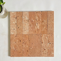 Mosaïque de travertin beige naturel pour murs d'accentuation de bar, façades de magasins et revêtements muraux