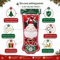 Mainan Kunyah Anjing Motif Kartun Natal - Tahan Lama, Menghilangkan Kebosanan, Tali Katun, Ukuran Dapat Disesuaikan, Mengeluarkan Suara