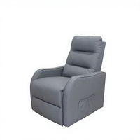 Canapé moderne à oreilles Fauteuil de massage en PU avec télécommande et 8 programmes inclinables et repose-pieds