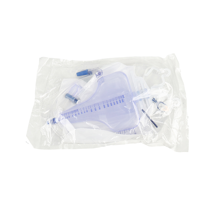 Bolsa de orina de lujo simple de alta calidad de 2000 ml (válvula cruzada) para uso médico