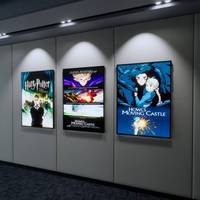 Panneau lumineux personnalisé avec graphiques publicitaires, affiche publicitaire, boîte LED ultra-mince en aluminium et verre trempé, écologique, couleur pleine