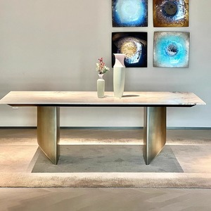 Tavolo da pranzo <span class=keywords><strong>di</strong></span> lusso moderno in <span class=keywords><strong>marmo</strong></span> rosa con metallo <span class=keywords><strong>per</strong></span> casa Hotel Villa o appartamento <span class=keywords><strong>per</strong></span> mobili da <span class=keywords><strong>esterno</strong></span> e da sposa - Product Image 5