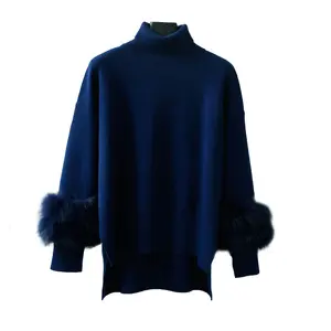 Multicolor Optional Wool Blend Knitted Sweater Breathable Fashion Women's Turtleneck Sweater
