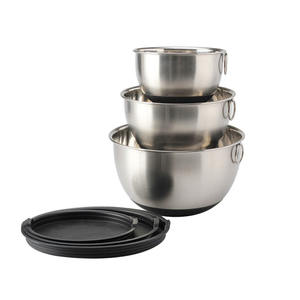 <b>Set</b> <b>of</b> 3 Stainless Steel <b>Mixing</b> <b>Bowls</b> with Non-slip Bottom - Product Image 5