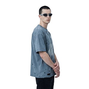 T-shirt Homme XUFEI Personnalisé Effet Vieilli Délavé à l'Acide Imprimé 220 g/m² Coton Lourd 100% Coupe Oversize Boxy - Product Image 2