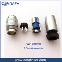 Conectores Circulares AISG IP67 de 8 Pines para Controles Industriales