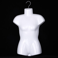 Mannequin buste en plastique haut de gamme pour vêtements de filles, avec crochet de suspension, vente en gros d'usine