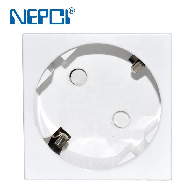 NEPCI 45*45mm 250V 16A क्विक कनेक्शन EU शुको सॉकेट मॉड्यूल XJY-QB-28 जर्मन फ्लैट आउटलेट सॉकेट