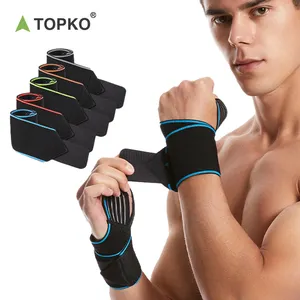 TOPKO stoklanan halter powergym spor pamuk bileklik egzersiz Fitness bilek desteği sarar