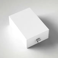 Boîte cadeau cosmétique haut de gamme avec logo personnalisé en relief, boîte à tiroir rigide de luxe avec laminage mat, doublure en éponge, recyclable