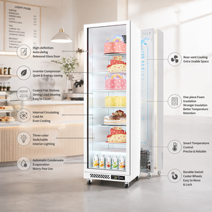 Vitrine Réfrigérée Commerciale à Inverter pour Gâteaux et Pâtisseries, Vitrine Simple en Verre pour Boulangerie - Product Image 1