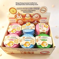 Jouets Squishy Simples et Mignons en Forme d'Animaux, Jouet Squishy en Forme de Boulette de Ravioli Simulée avec Cuiseur Vapeur, Jouet Anti-Stress, Jouet Boulette de Ravioli