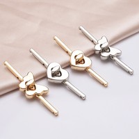 Boucles à fentes en alliage de qualité supérieure - Boutons ornés en forme de papillon et de cœur pour la décoration de manteaux et de pulls