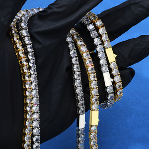 Bespoke Hip Hop <b>Iced</b> <b>Out</b> Moissanite Tennis <b>Chain</b> Necklace 925 Silver VVS Diamond Look Pass Tester Custom Jewelry - Product Image 4