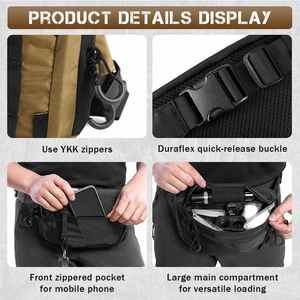 Riñonera Táctica Cordura CCW para Ciclismo, Senderismo y Uso Diario, Bolsa de Cintura Táctica para Hombre - Product Image 6
