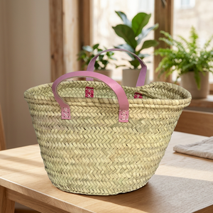 EXXOT DESIGN Paniers marocains à poignées personnalisés avec logo, design original, en matériau Doum, motif naturel, grands sacs de courses, origine MA - Product Image 3