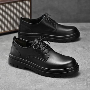 Zapatos Oxford de Cuero Genuino para Hombre, con Punta Redonda y Cordones, Suela de Goma Antideslizante, para Todas las Temporadas, Oficina y Carrera - Product Image 2