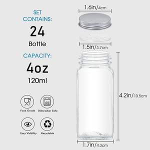 Barattolo <span class=keywords><strong>per</strong></span> <span class=keywords><strong>Spezie</strong></span> in Vetro Quadrato da 120ml con Coperchio Dosatore ed Etichetta - Product Image 6