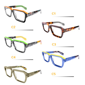 2025 mới nhất Độ dày cán Acetate kính quang học thời trang hình chữ nhật cảnh tượng kính khung với phong cách đầy màu sắc - Product Image 5