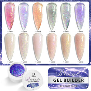 Deroi Brocade <span class=keywords><strong>Gel</strong></span> Builder Glitter Nagelverlängerungsgel Builder HEMA-frei TPO-frei für Professionelle Nagelstudios - Product Image 1
