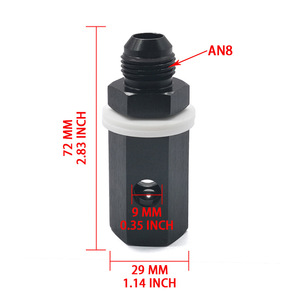 Vanne de retenue AN8 en alliage d'aluminium, connecteur fileté simple pour aération de réservoir de carburant, huile, température normale, usage général - Product Image 3