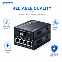 Convertidor de Medios de Fibra Óptica ZTRS, Ethernet 10/100M a Fibra SC Monomodo, 20km, RJ45, Sin Gestión, para Extensión de Red