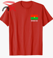 LOGO personnalisé 100% coton chemises à manches courtes tissu fans de football drapeau National du Burkina Faso t-shirt