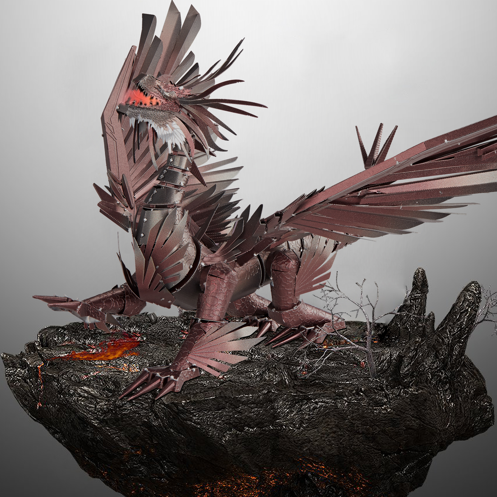 Piececool Realistic 3D Dragon Puzzle - Hellstrom Dragon Model Kit, image size:1600x1600