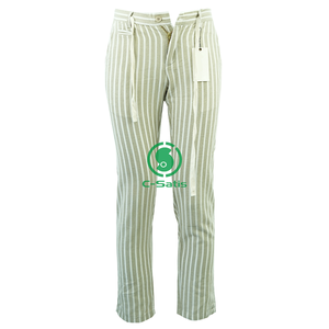 Pantaloni da uomo in <span class=keywords><strong>lino</strong></span> <span class=keywords><strong>a</strong></span> <span class=keywords><strong>righe</strong></span> verticali con elastico in vita e coulisse, gamba dritta, casual estivi - Product Image 1