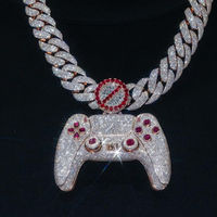 Pendentif personnalisé style hip-hop « Iced Out » en forme de machine de jeu, testé au 100 % avec un testeur de diamants, en argent S925 et moissanite VVS, pour homme