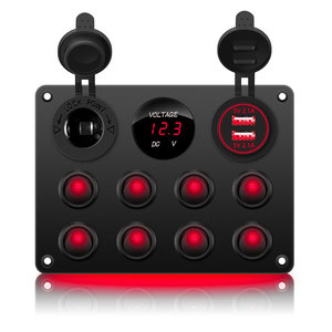 CNSPEED 8 Position <b>Switch</b> Panel With USB Voltmeter <b>12V</b> DC For Cars And Yachts - Product Image 1
