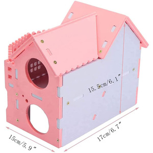 Nain Hérisson Souris Cages Écologiques Habitat Assembler Double Pont <span class=keywords><strong>Cabane</strong></span> Villa Petit Animal Cachette <span class=keywords><strong>En</strong></span> <span class=keywords><strong>Bois</strong></span> Hamster Cage Maison - Product Image 3