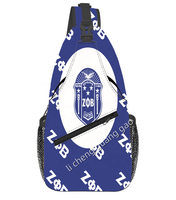 ZPB Zeta Phi Beta Göğüs Çantası Yeni Özel Sorority Moda Tasarımı Yunan Harfli Unisex Crossbody Çanta Açık Hava Seyahat Göğüs Çantası
