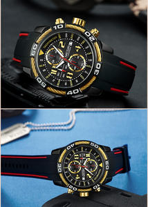 Reloj Deportivo Multifuncional con Cronógrafo y Calendario para Hombre, Reloj de Cuarzo con Correa de Silicona - Product Image 3