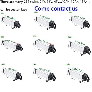 GEB Offre Spéciale Sliver Fish <span class=keywords><strong>36v</strong></span> 48v <span class=keywords><strong>10ah</strong></span> 20Ah 500W 1000W Batterie de vélo électrique avec <span class=keywords><strong>chargeur</strong></span> 2A au lithium pour vélo rechargeable - Product Image 6