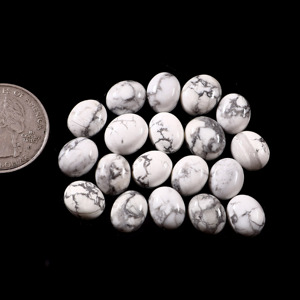Cabochon ovale en howlite blanche naturelle de haute qualité 14x12 MM, pierre précieuse en vrac pour la création de bijoux fins et les conceptions personnalisées - Product Image 3