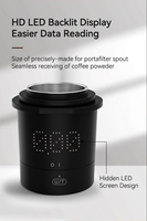 Moulin à café électrique numérique avec balance de cuisine et écran LED, en ABS noir de qualité alimentaire et alliage d'aluminium, précision 200g/0.1g